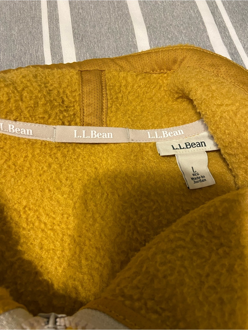 L.L.Bean Golden Yellow Sherpa Fleece Zip Jacket - Picture 2 of 6